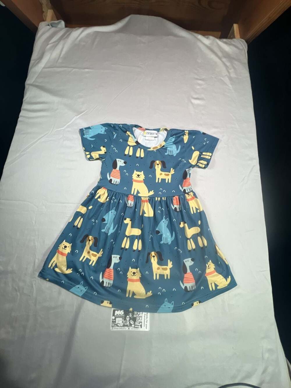Little Jo Lemon Girls Dog Print Dress Size 6/7T